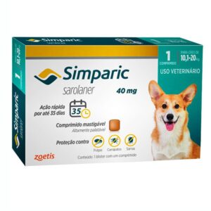 Simparic Antipulgas e Carrapatos Caes 10,1 A 20Kg