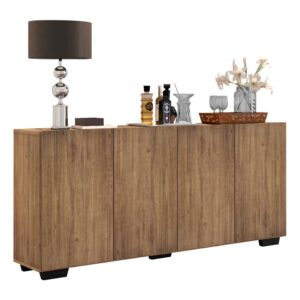 Aparador Buffet Veneza 4 Portas MDP Preto