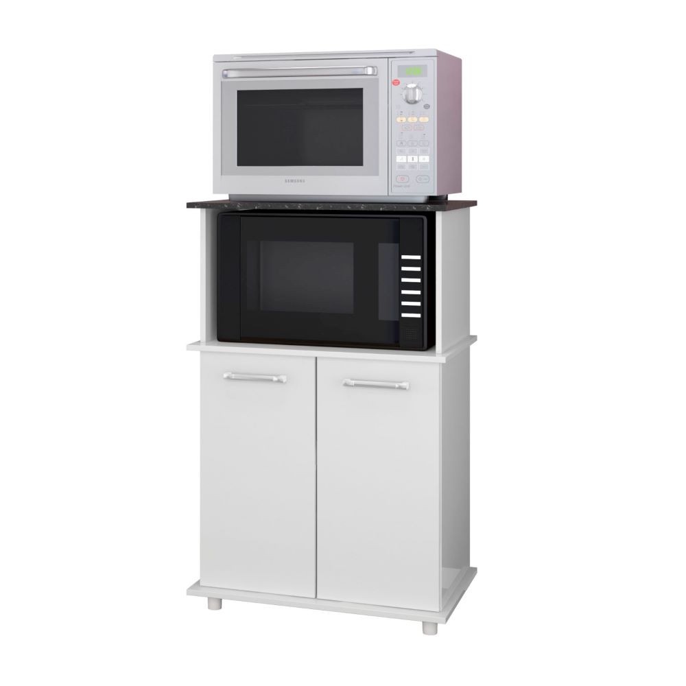 Arm?rio Micro-ondas e Forno 2 Portas Branco 1 Armário Micro-ondas e Forno 2 Portas Branco