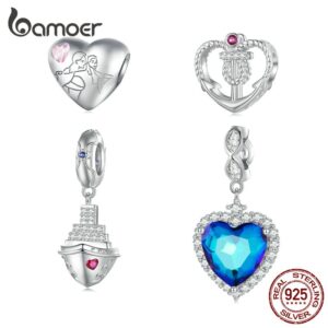 Bamoer S925 Pingente Série Amor Oceano Miçangas Para Pulseira Faça Você Mesmo Bijuteria Da Moda