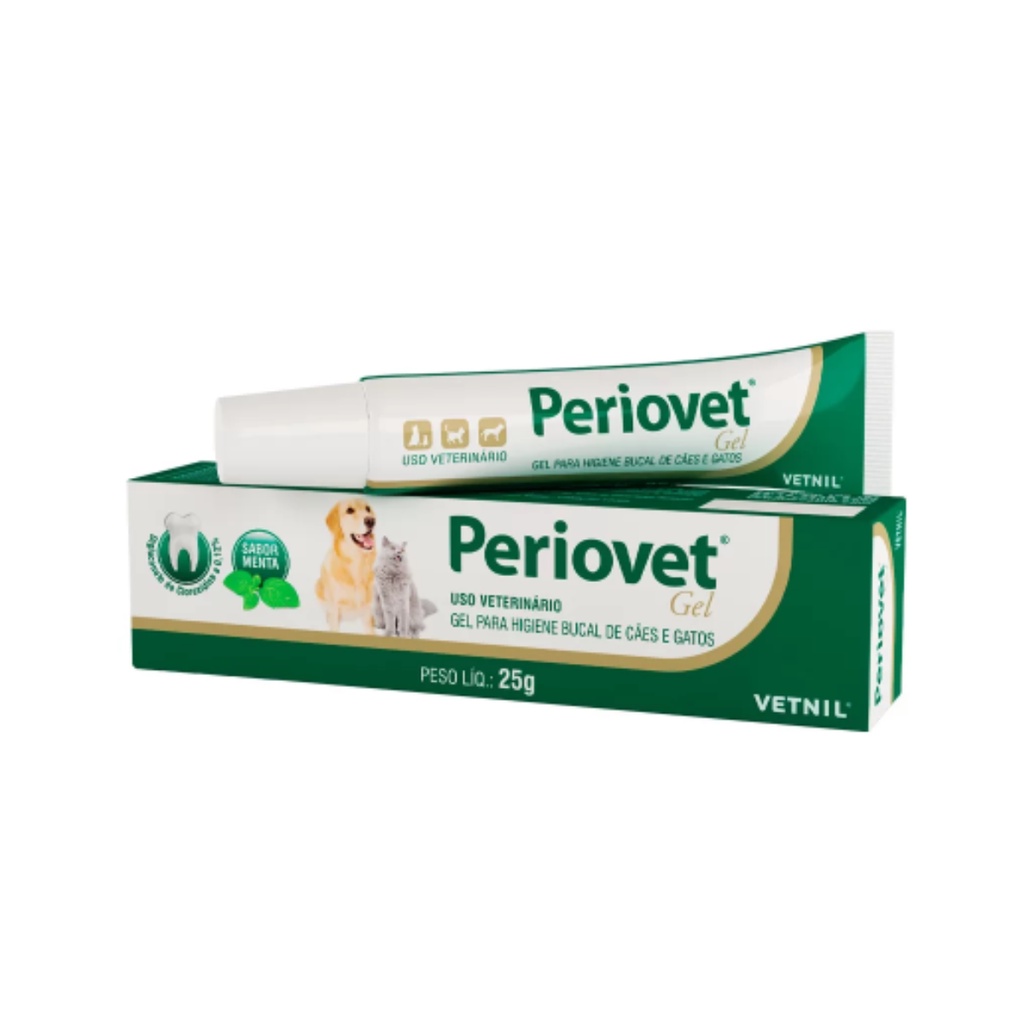 Gel Higiene Bucal Periovet Menta 25g C?es e Gatos 1 Gel Higiene Bucal Periovet Menta 25g Cães e Gatos