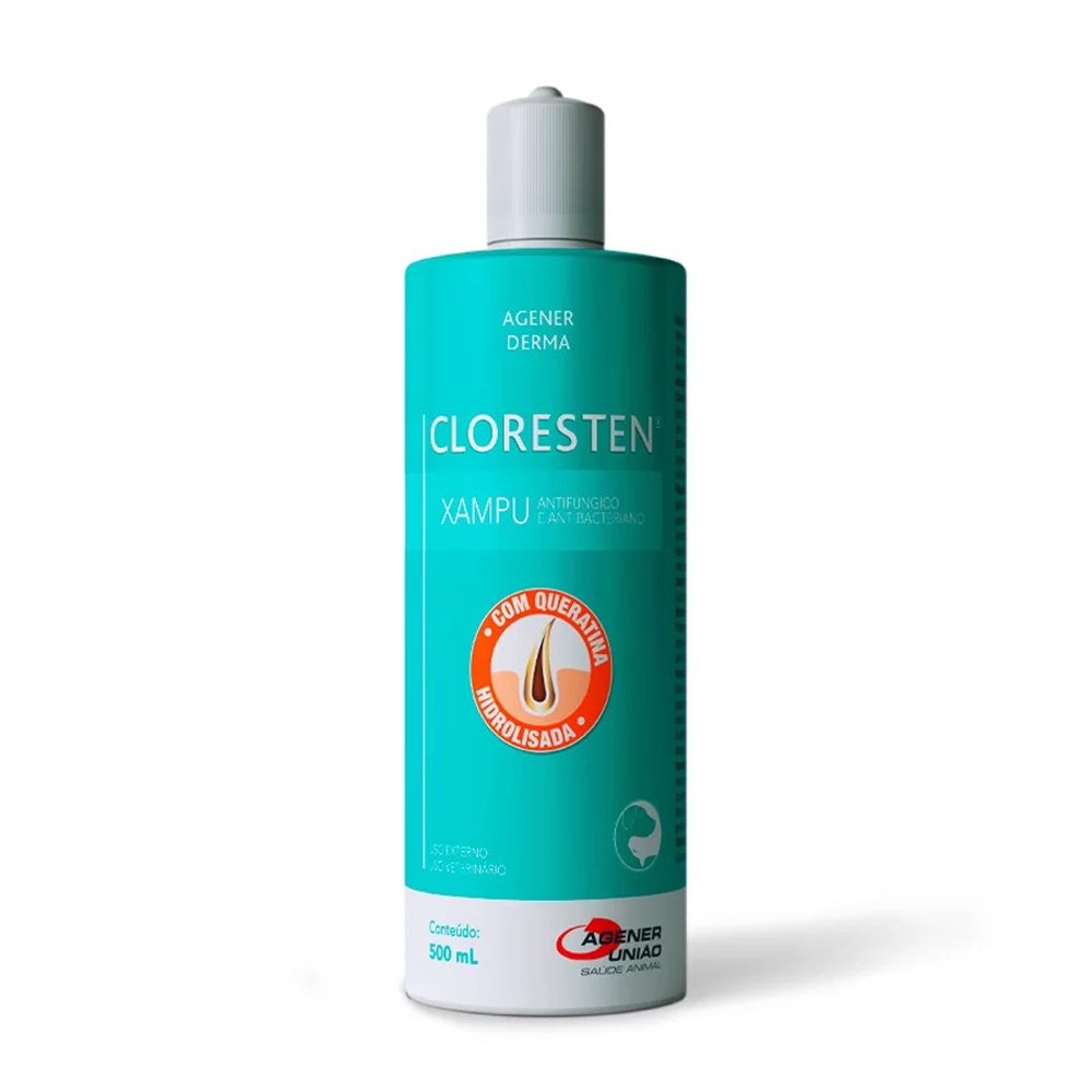 Shampoo Cloresten 500ml - C?es e Gatos 1 Shampoo Cloresten 500ml - Cães e Gatos