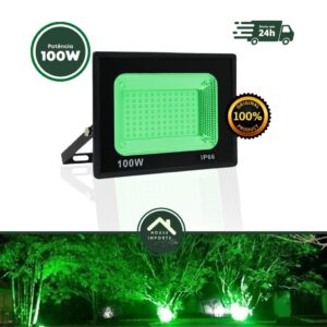 Refletor LED Bivolt Verde 10-100W IP66