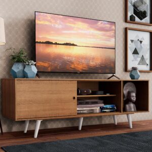 Rack Madesa Dubai para TV 65" - Rustic/Branco