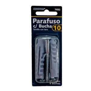 Parafusos Com Buchas N.10 Com 4 Peças Para Fixação Gancho Prateleira Foto Quadro Retrato