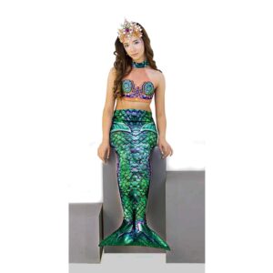 Fantasia Sereia Perola Verde Infantil