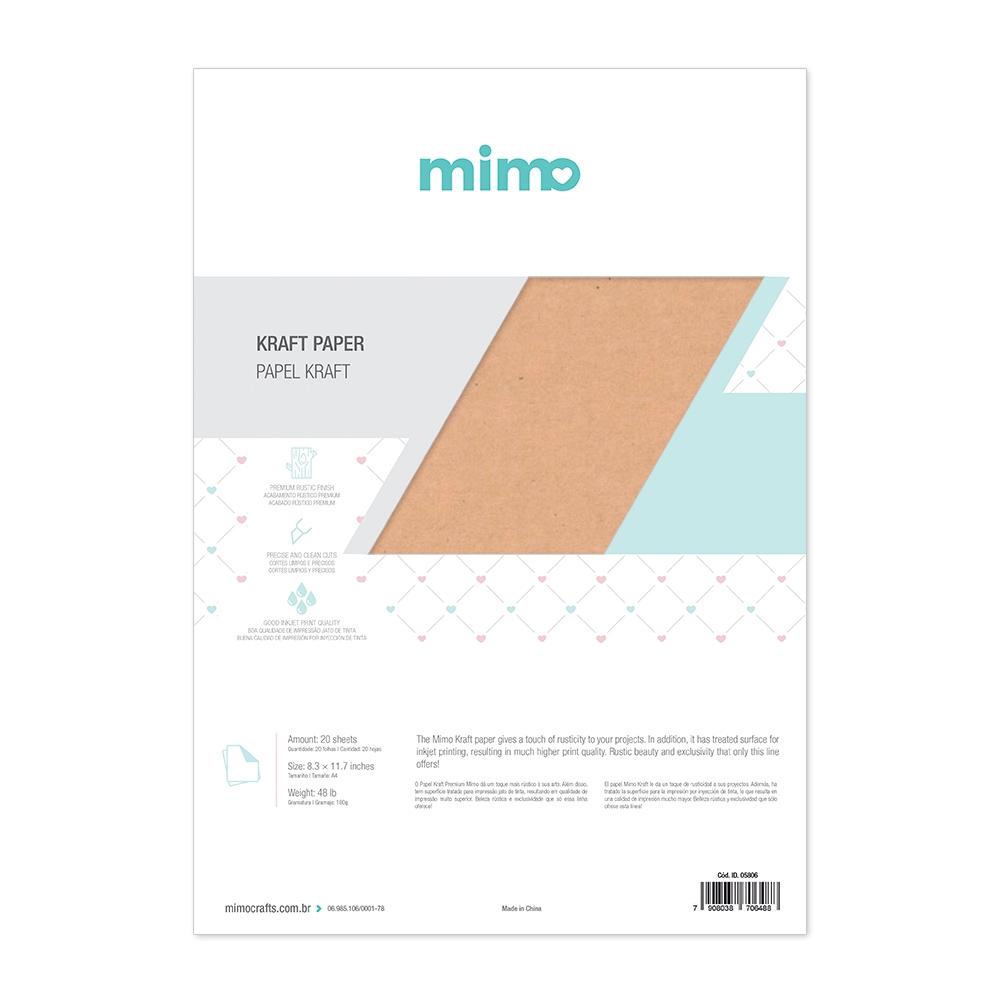 Papel Kraft Mimo - A4 - 20 Folhas - Impressão Jato de Tinta 1 Papel Kraft Mimo - A4 - 180 gr - 20 unds