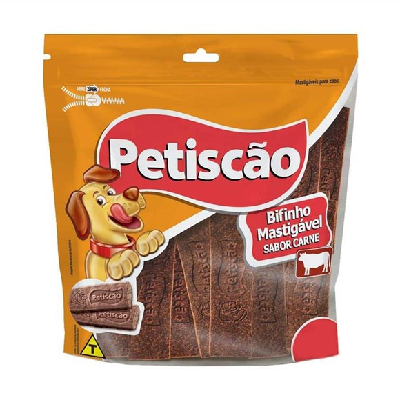 Bifinho Petisc?o Sabor Carne 1kg - C?es 1 Bifinho Mastigável Petiscão Para Cães Sabor Carne 1kg