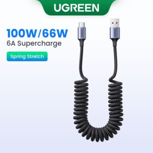 Cabo De Carregamento UGREEN 100W USB Tipo C Usado No Carro
