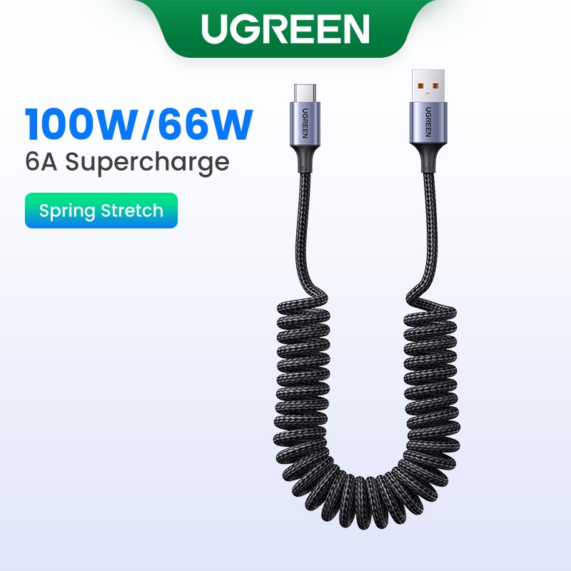 Cabo Carregamento USB C UGREEN 100W - Carro 1 Cabo De Carregamento UGREEN 100W USB Tipo C Usado No Carro