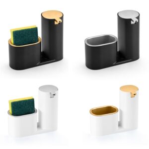 Kit 2 Dispenser Porta Detergente e Bucha Luxo Cozinha