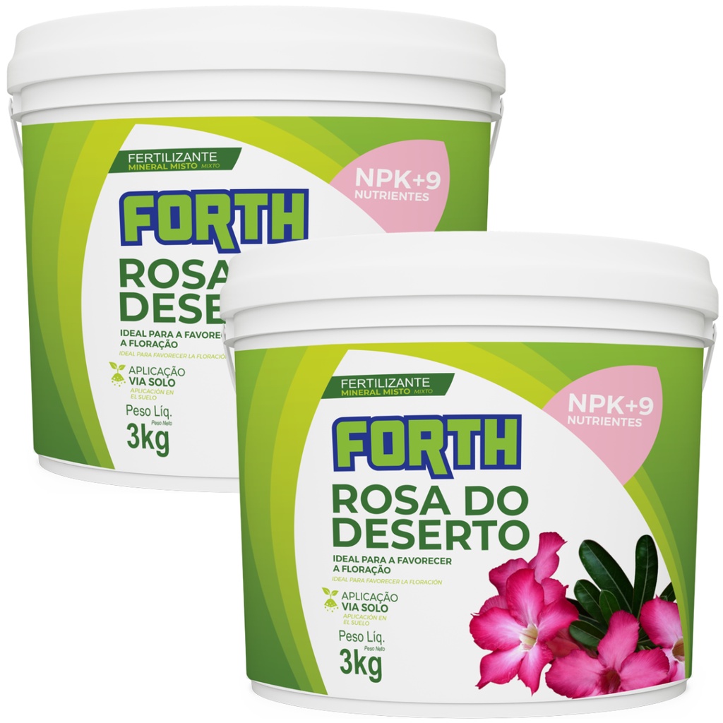 Adubo Rosa do Deserto 3kg - Forth 1 2 Adubo Fertilizante Forth Rosas do Deserto Balde 3kg