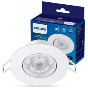 Luminaria Spot Led Embutir Redondo 6,2w Bivolt 6500k Philips