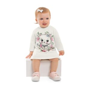 Vestido Manga Longa Bebê Estampado