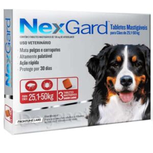 Antipulgas E Carrapatos Nexgard Cão 25 A 50kg Com 3 Nex Gard