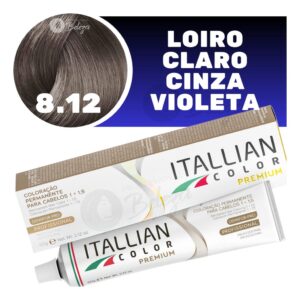 Coloração Itallian Color Louro Claro Cinza Violeta 8.12 60g