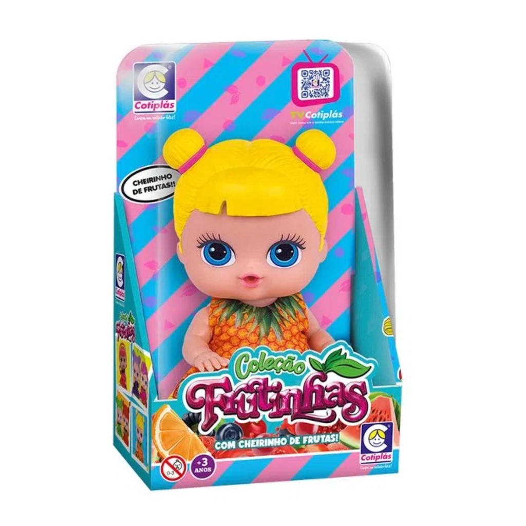 Boneca Frutinhas Abacaxi Cheirinho - Cotipl?s 1 Brinquedo Boneca Frutinhas Abacaxi com Cheirinho de Frutas em Plástico Vinil Amarelo Cotiplas - 2509
