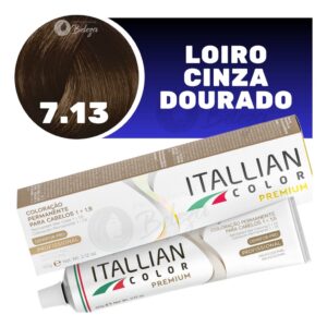 Coloração Itallian Color Louro Cinza Dourado 7.13 60g