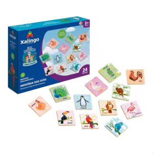 Jogo da Memória Aves Infantil Madeira Xalingo