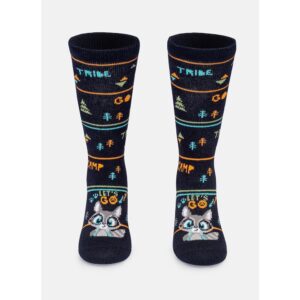 Meia Infantil Cano 3/4 Guaxinim Estampada