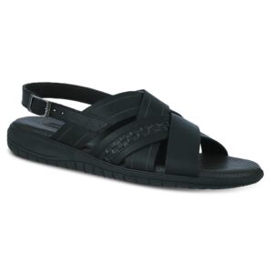 Sandália Masculina Couro Preto Lancer 1207A