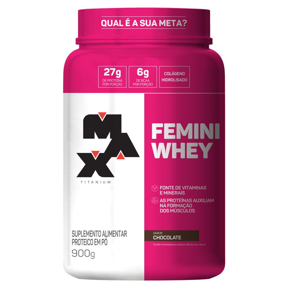 Femini Whey 900g - Max Titanium Proteína 1 Femini Whey 900g - Max Titanium