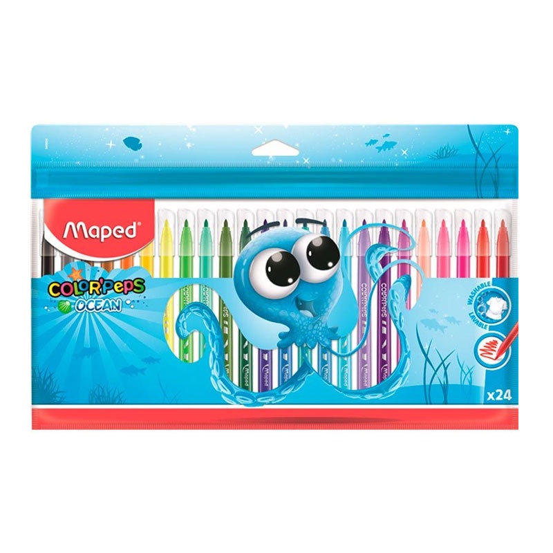 Caneta Hidrogr?fica Color'Peps Ocean Polvo 24 Cores Maped 1 Caneta hidrográfica Color''Peps Ocean Polvo com 24 cores 845924ZM Maped