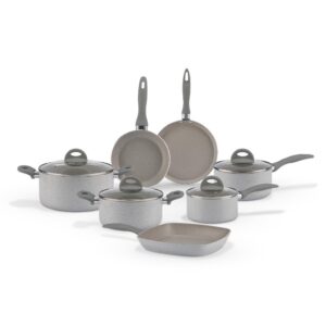 Jogo de Panelas Brinox Ceramic Life Indução Cinza