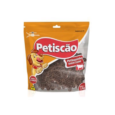 Petiscos para C?es Sabor Carne 1kg - Petisc?o 1 Petiscos para Cães Sabor Carne 1kg - Petiscão
