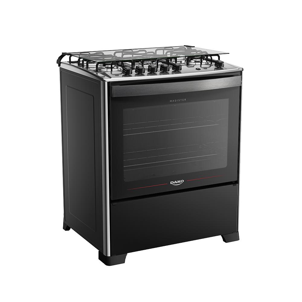 Fog?o 5 Bocas Preto Inox Bivolt Dako Magister 1 Fogão 5 Bocas Preto Inox Bivolt Dako Magister