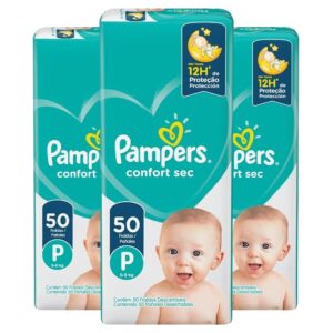 Pampers Confort Sec P - 3 Pacotes (150 Fraldas)