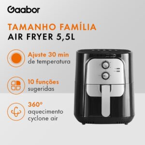 Fritadeira Elétrica Air Fryer Gaabor 5,5L