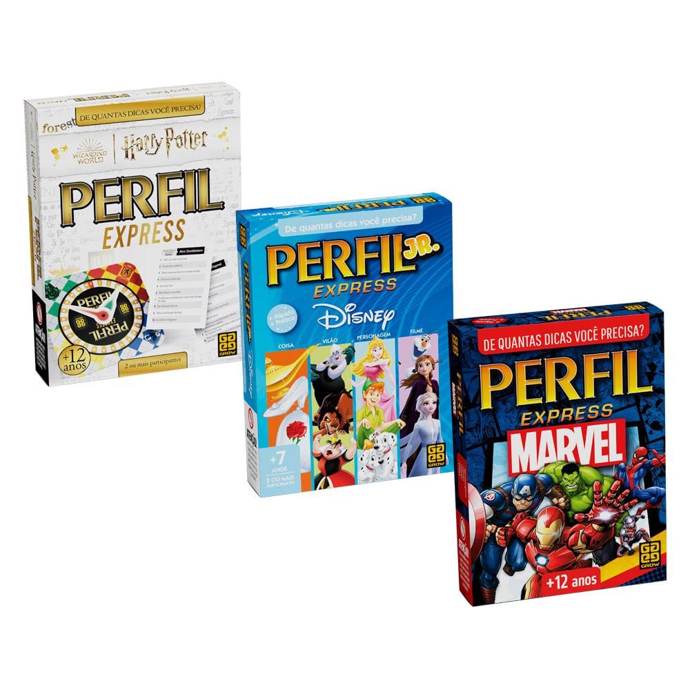 Combo Perfil Express Personagens - Marvel, Harry Potter, Disney 1 Combo Perfil Express Personagens - Marvel, Harry Potter, Disney