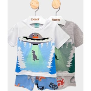 Pijama Menino Disco Voador Brilha no Escuro