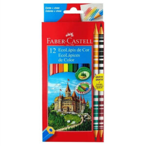 Lápis de Cor Faber-Castell 12 Cores + 2 Bicolor