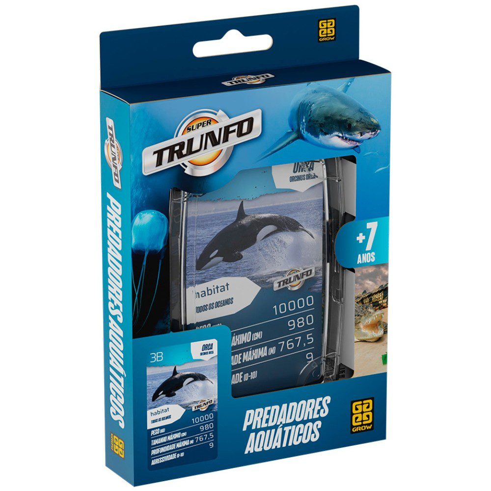 Super Trunfo Predadores Aqu?ticos ? 32 Cartas GROW 1 Super Trunfo Predadores Aquáticos – 32 Cartas GROW