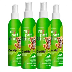 Kit 4 Catnip Liquido Spray Erva-Do-Gato - Mypetone 120 Ml