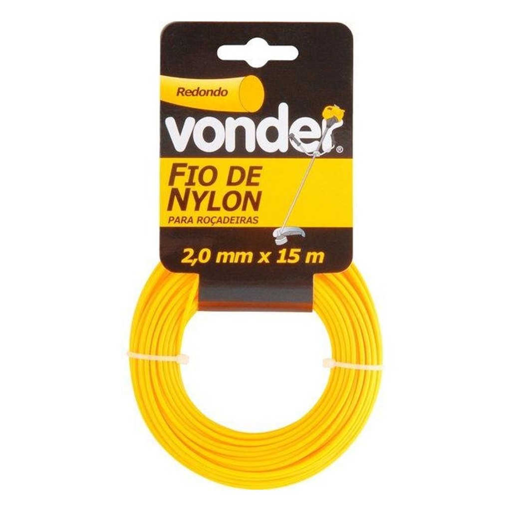 Fio Nylon Ro?adeira 2,0mm Vonder 15mts 1 Fio de Nylon Para Roçadeira Redondo 2,0mm x 15mts Vonder 33.73.200.015