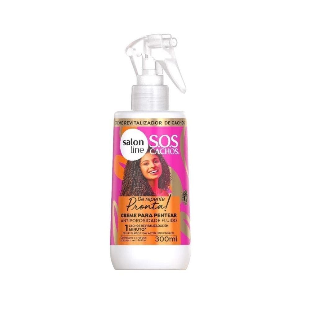 Creme Pentear SOS Antiporosidade Repente Cachos 1 Creme de Pentear Salon Line Sos Antiporosidade de Repente Pronta 300ml