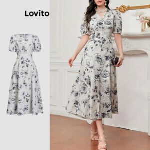 Vestido Elegante Floral Plus Size Poliéster