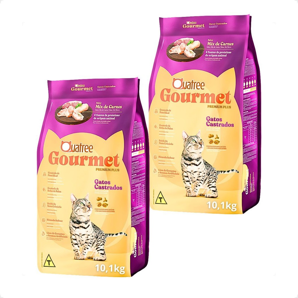 Ra??o Quatree Gourmet Gatos Castrados 10,1kg 1 Ração Quatree Gourmet Gatos Castrados 10,1kg