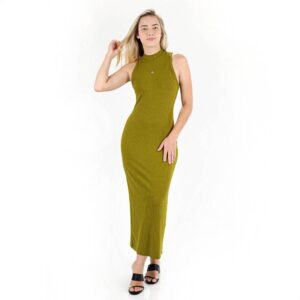 Vestido Midi Canelado Colcci Verde Musgo