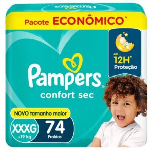 Fralda Pampers Confort Sec XXXG 74un