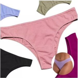 Calcinhas Tanga Algodão Confortáveis - Kit 5 Cores