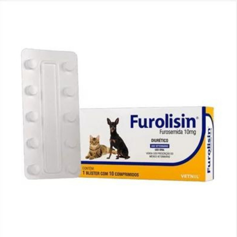 Diur?tico Furolisin 10mg - Cachorros e Gatos 1 Diurético Furolisin 10mg - Cachorros e Gatos