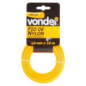 Fio de Nylon Para Aparador de Grama Redondo 1,6mm x 15mts Vonder 33.73.160.015