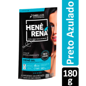 Henê Rená Preto Azulado - Alisante 180g