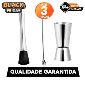 Kit Dosador, Socador e Colher Bailarina Inox