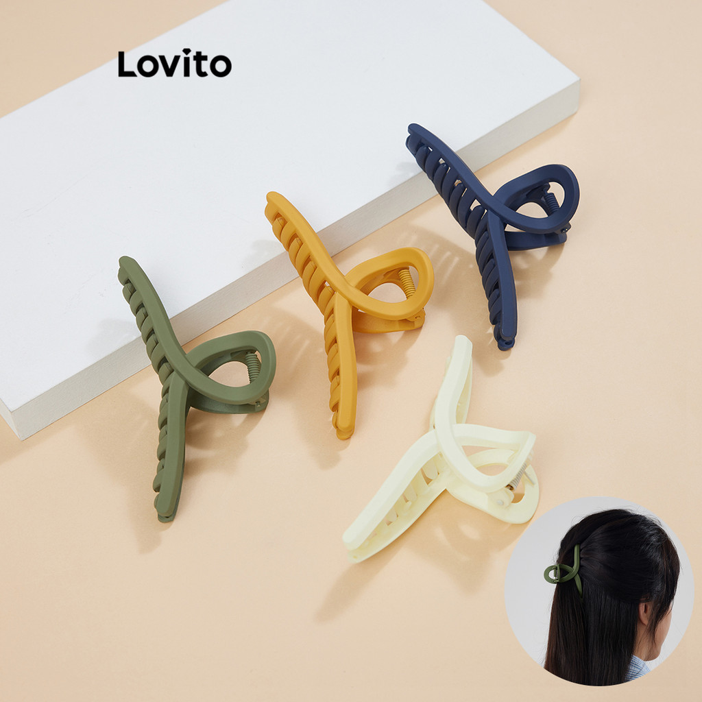 Grampos de Cabelo Lovito - Casual & 1 Lovito Grampos De Cabelo Básicos Casuais Para Meninas, Grampos De Cabelo Da Moda Para Mulheres L004003