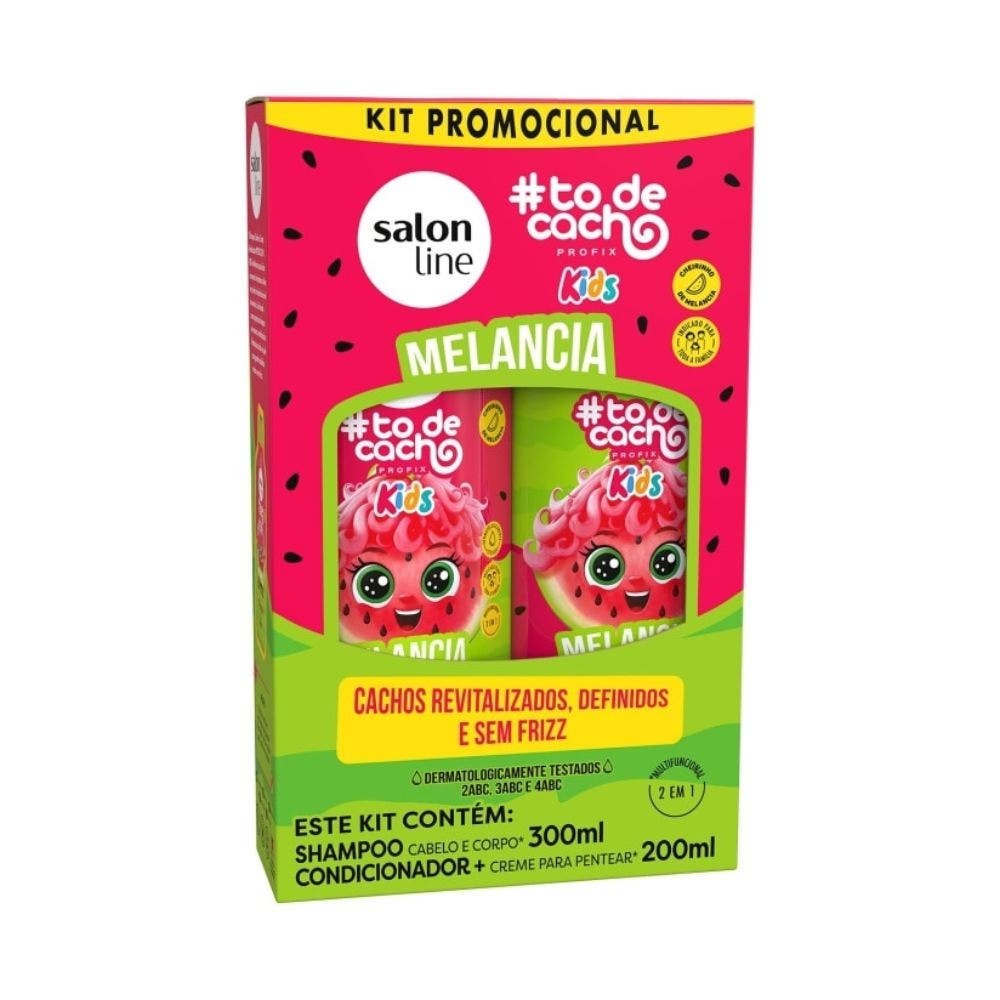 Kit Shampoo Condicionador Melancia Kids Salon Line 1 Kit Shampoo Condicionador Salon Line Kids Melancia
